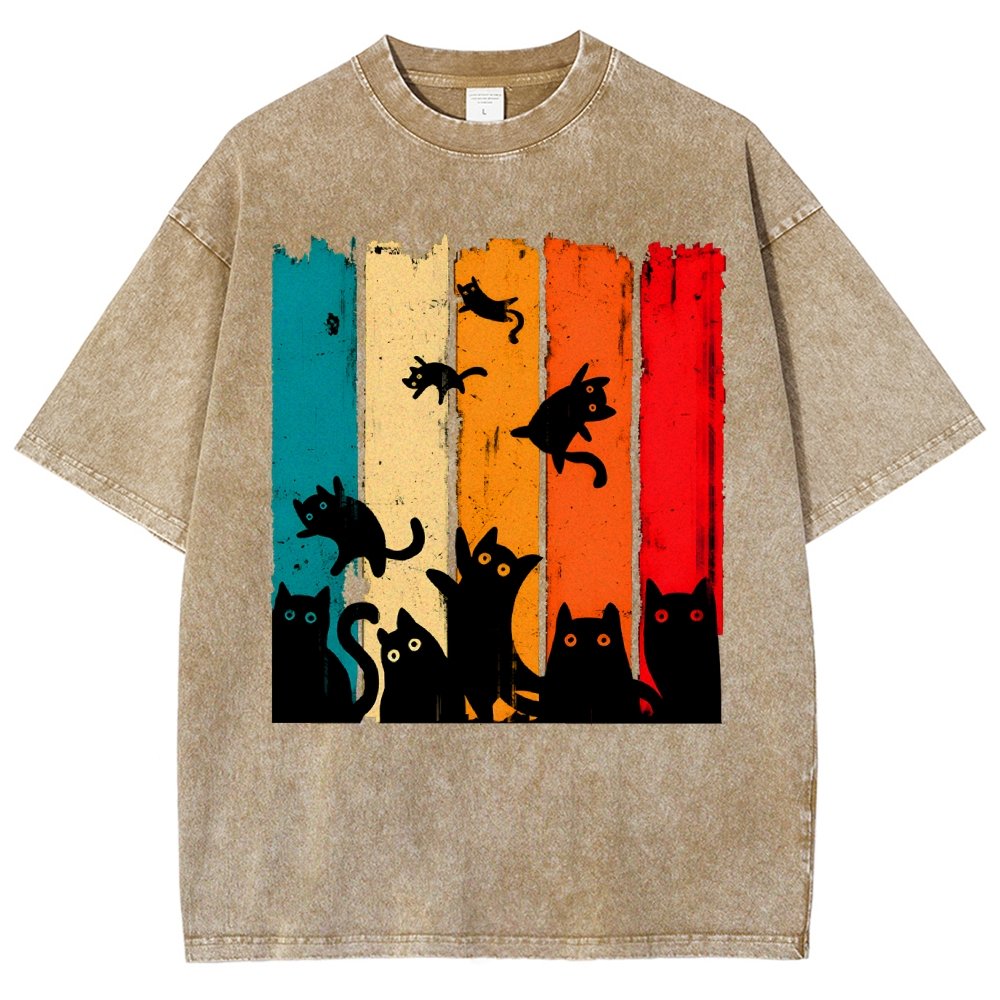 Retro Kitty Chaos Vintage Distressed T-shirt