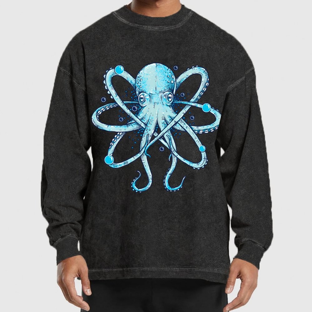 Atomic Octopus Washed Long Sleeve Tee