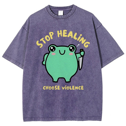 Stop Healing Choose Violence Vintage Distressed T-shirt