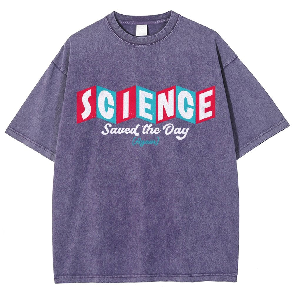 Science Saved the Day Vintage Distressed T-shirt