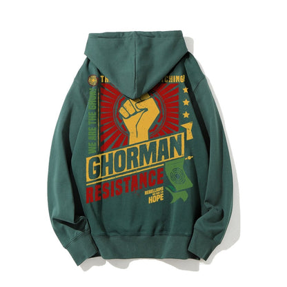 Galactic Resistance Printed Back Cotton Hoodie