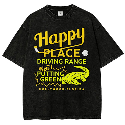Happy Place Driving Range Vintage Distressed T-shirt