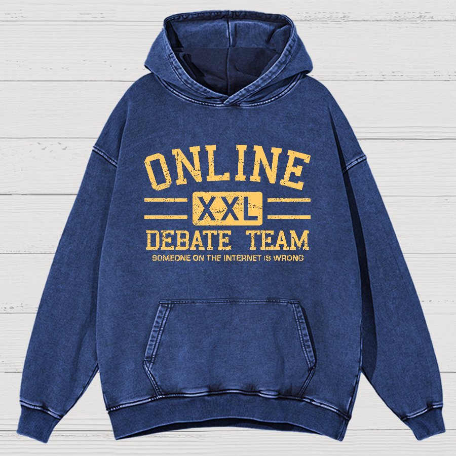 Online Debate Team Vintage Distressed Hoodie