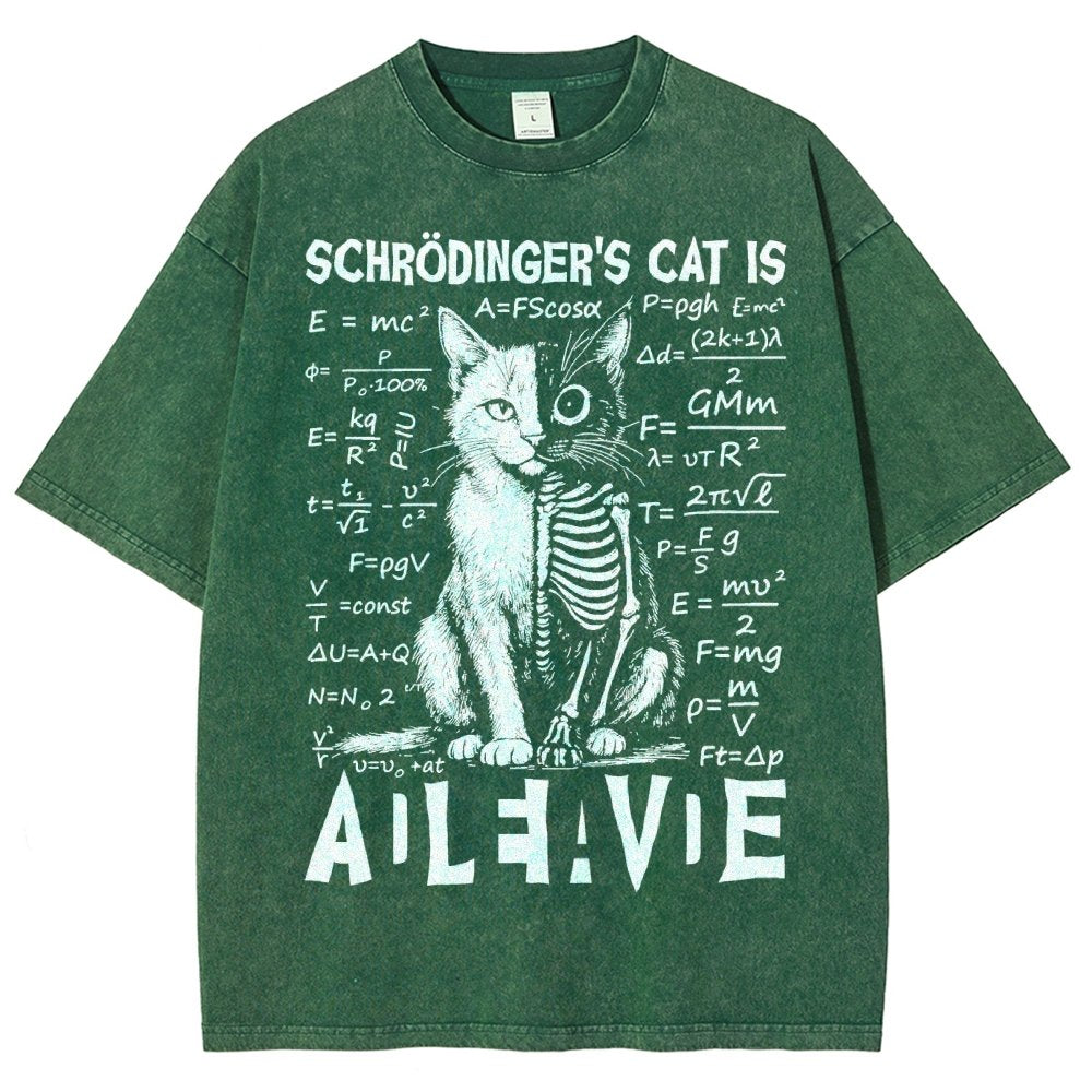 Schrödinger's Cat Dead And Alive Vintage Distressed T-shirt