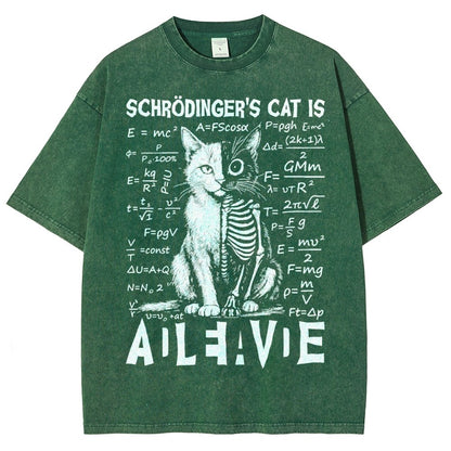 Schrödinger's Cat Dead And Alive Vintage Distressed T-shirt
