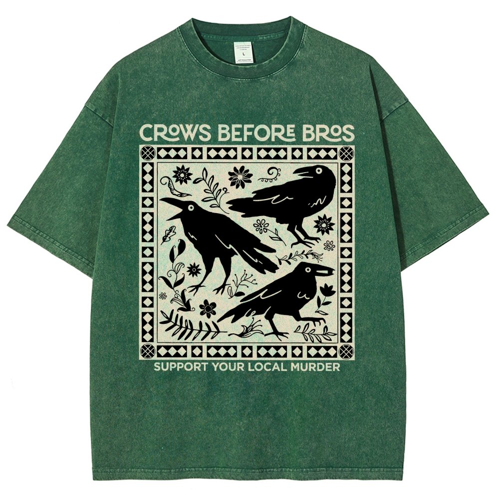 Crows Before Bros Vintage Distressed T-shirt