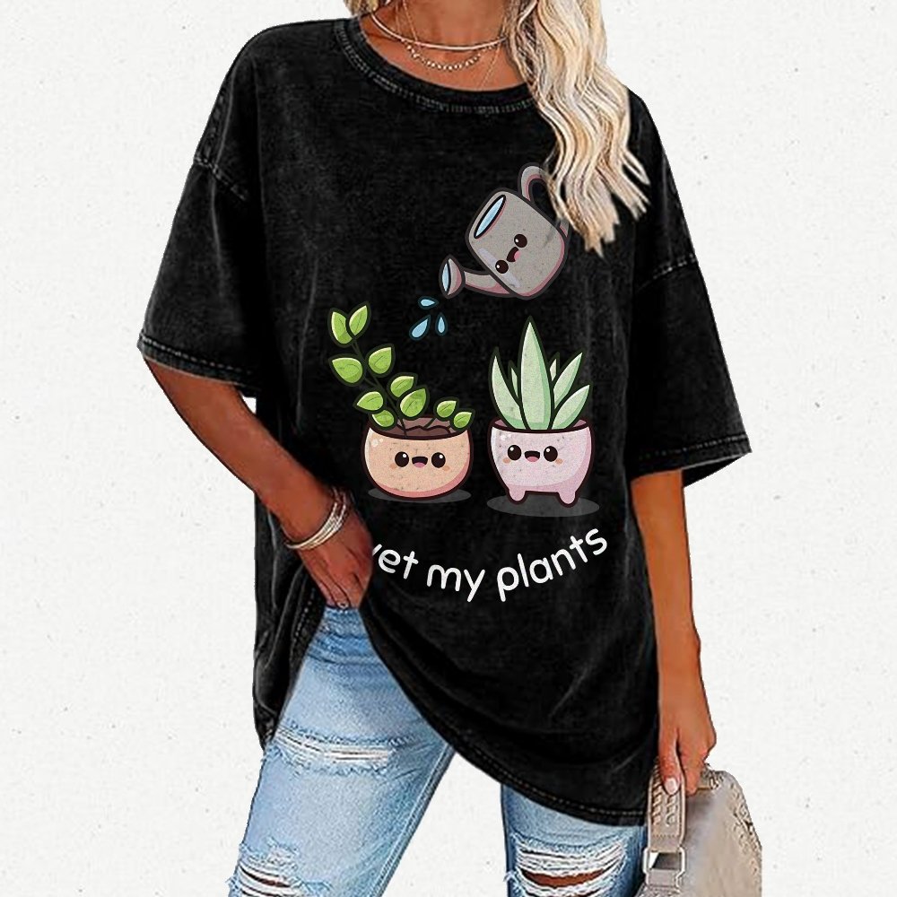 Wet My Plants Vintage Distressed T-shirt