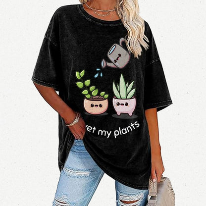 Wet My Plants Vintage Distressed T-shirt
