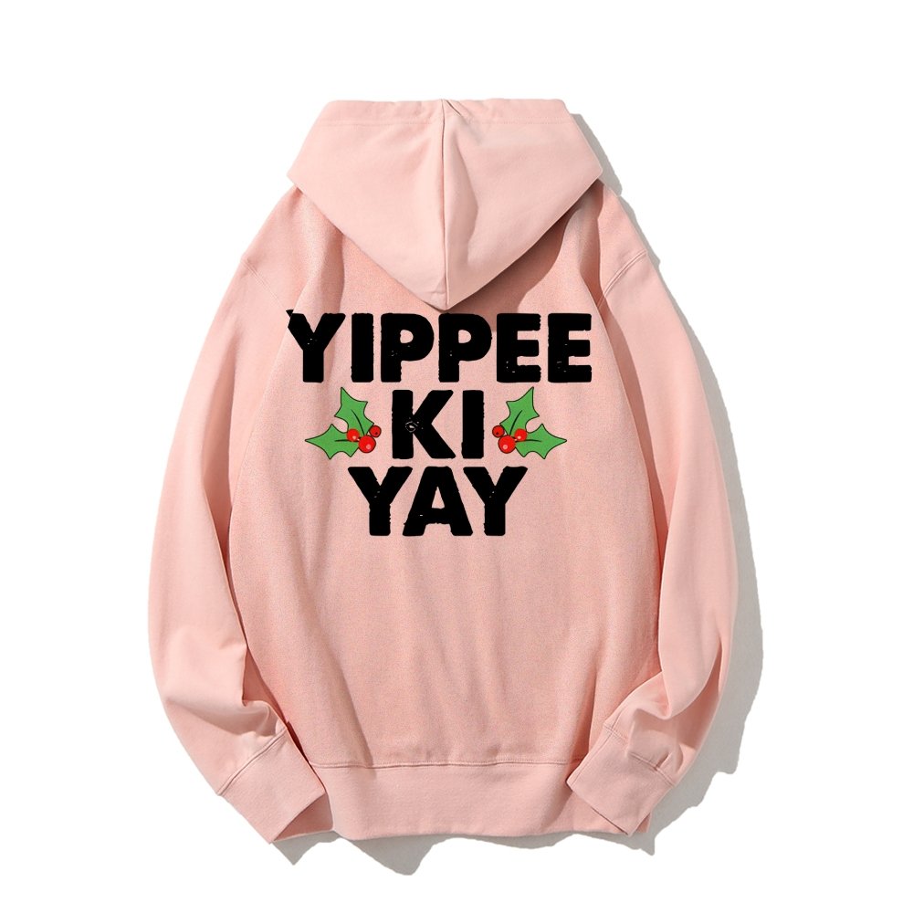 Yippee-Ki-Yay Printed Back Unisex Cotton Hoodie