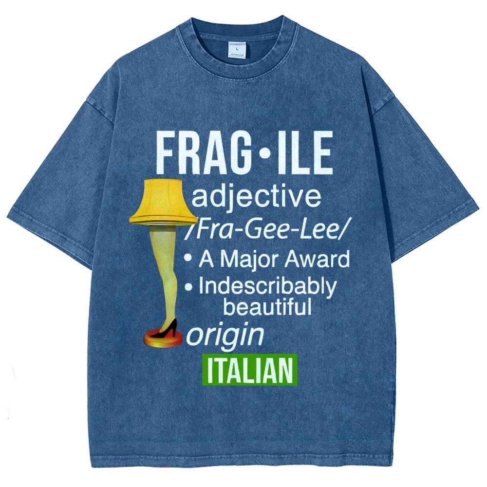 Funny Christmas Fragile Major Award Leg Lamp Vintage Distressed T-shirt