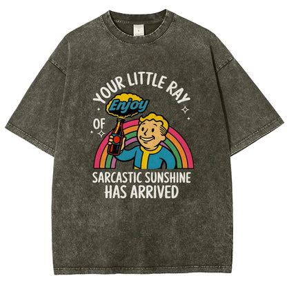 Your Little Ray of Sarcastic Sunshine Has Arrived Vintage Distressed T-shirt