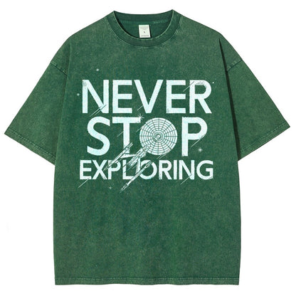 Never Stop Exploring Vintage Distressed T-shirt