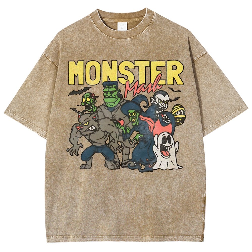 Monster Mashup - Retro Ghost Halloween Vintage Distressed T-shirt
