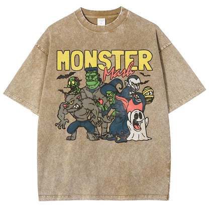Monster Mashup - Retro Ghost Halloween Vintage Distressed T-shirt