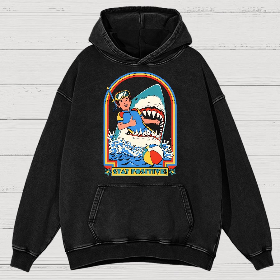 Stay Positive Vintage Distressed Hoodie