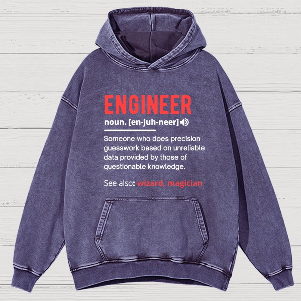 Engineer Definition Vintage Distressed Hoodie