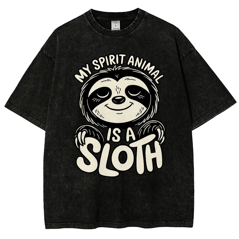 My Spirit Animal is a Sloth Vintage Distressed T-shirt