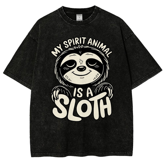 My Spirit Animal is a Sloth Vintage Distressed T-shirt