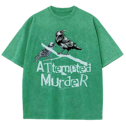 Attempted Murder Crows Vintage Distressed T-shirt