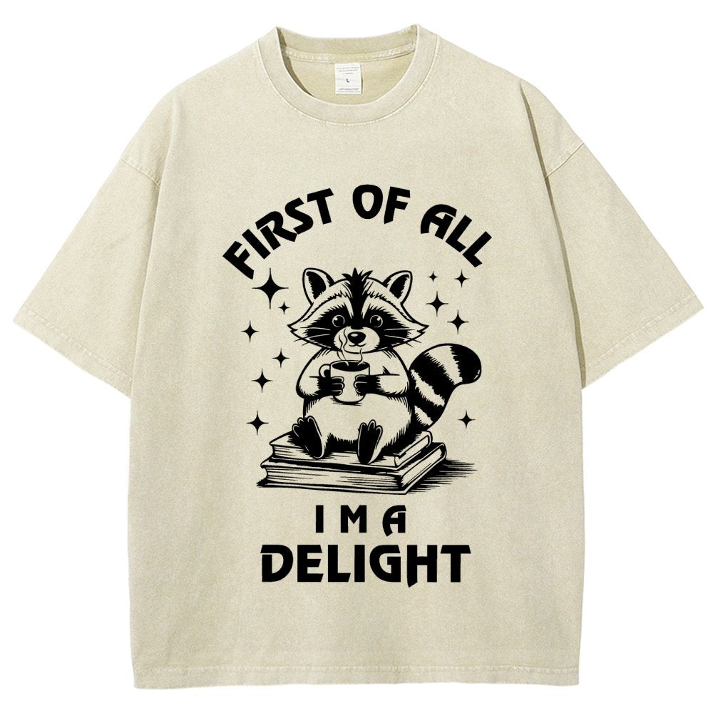 First Of All I'm A Delight Vintage Distressed T-shirt