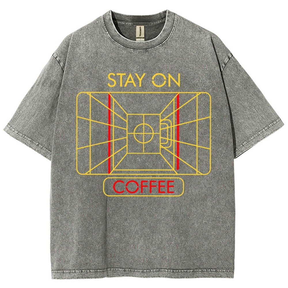 Stay On Coffee Vintage Distressed T-shirt