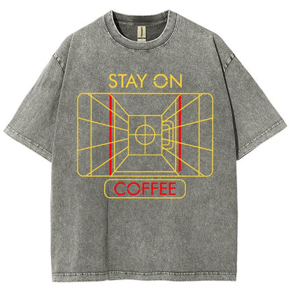 Stay On Coffee Vintage Distressed T-shirt