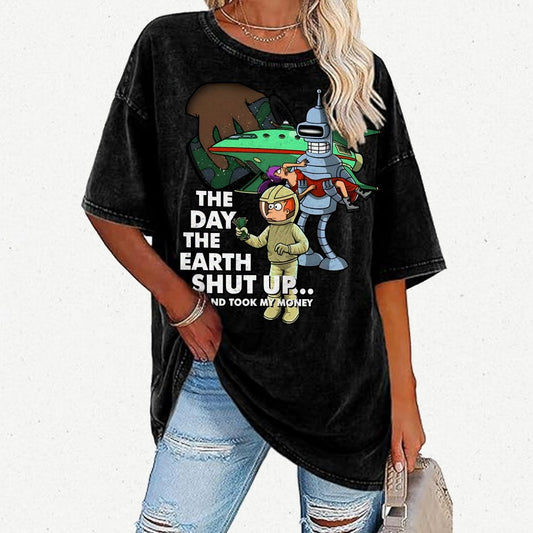 The day the earth shut up... Vintage Distressed T-shirt