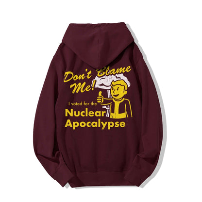 I Voted for the Apocalypse Printed Back Unisex Cotton Hoodie