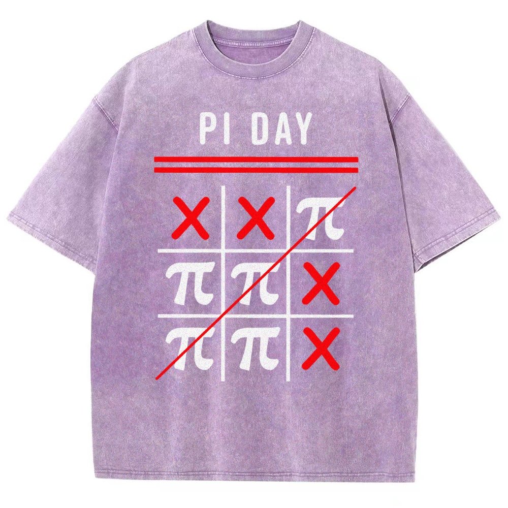 3.14 Tic-Tac-Toe Noughts And Crosses Happy Pi Day Geek Vintage Distressed T-shirt