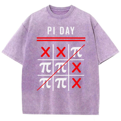 3.14 Tic-Tac-Toe Noughts And Crosses Happy Pi Day Geek Vintage Distressed T-shirt