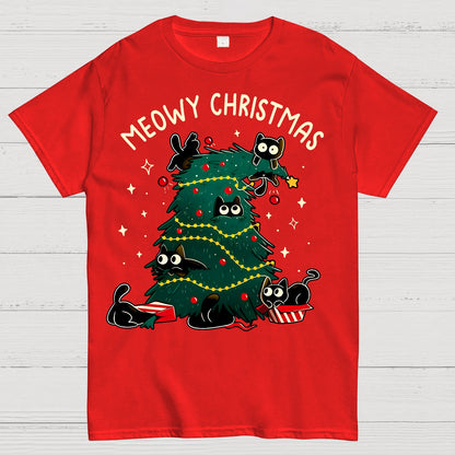 Meowy Christmas Funny Cats Geek T-Shirt