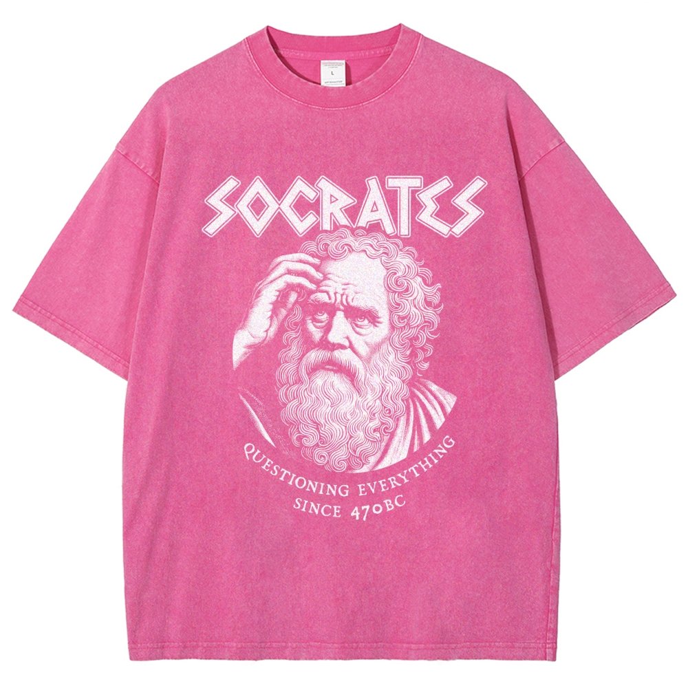 Socrates Questioning Everything Vintage Distressed T-shirt