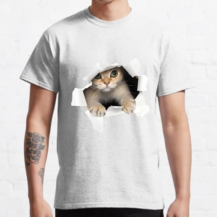 3D Cat Nerdy T-Shirt