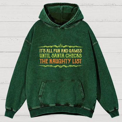 The Naughty List Vintage Distressed Hoodie
