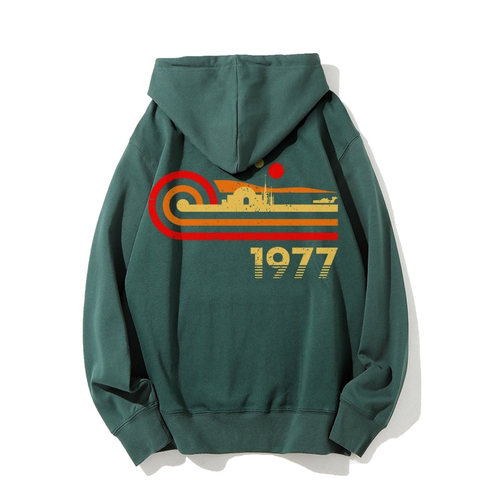 Retro Vintage Desert Planet Printed Back Unisex Cotton Hoodie