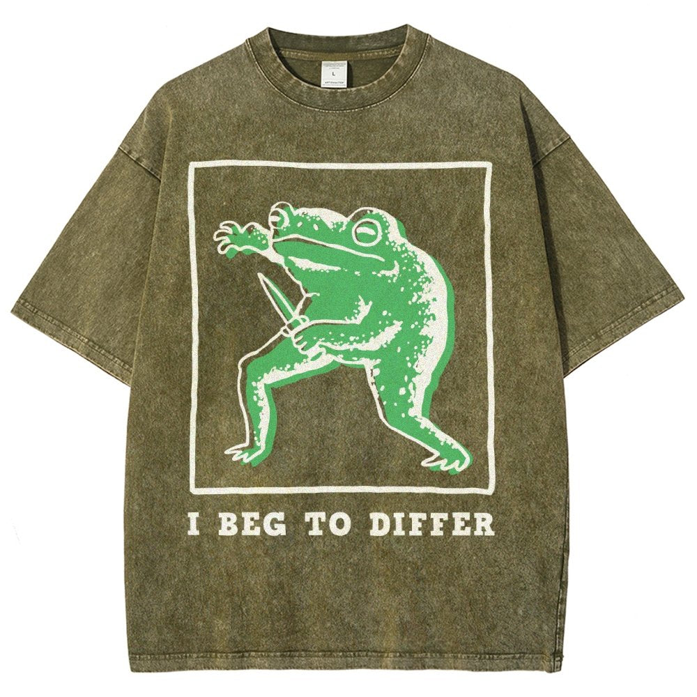 I Beg To Differ Frog Vintage Distressed T-shirt