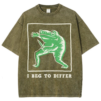 I Beg To Differ Frog Vintage Distressed T-shirt