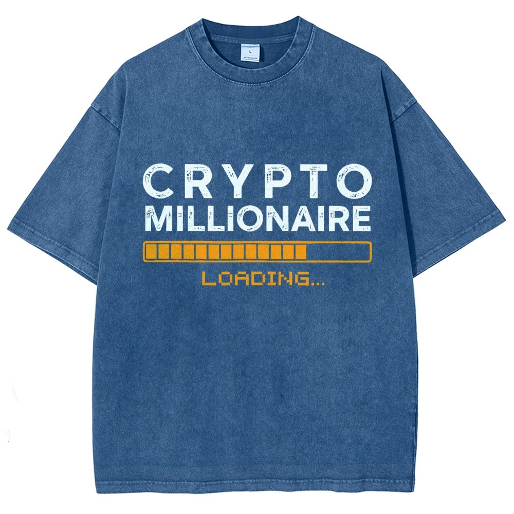 Crypto Millionaire Loading Vintage Distressed T-shirt