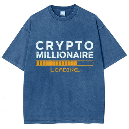 Crypto Millionaire Loading Vintage Distressed T-shirt