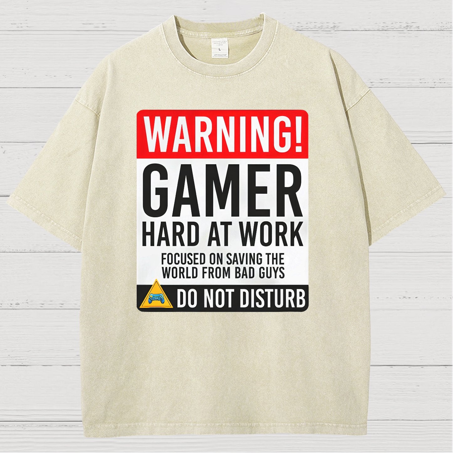 Warning Gamer Hard At Work - Geek Gamer Vintage Distressed T-shirt