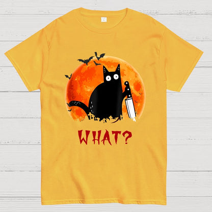 Cat What Funny Halloween Unisex Geek T-Shirt