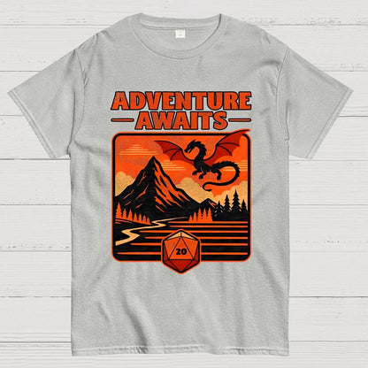 RPG Vintage Adventure Dragon Geek T-Shirt