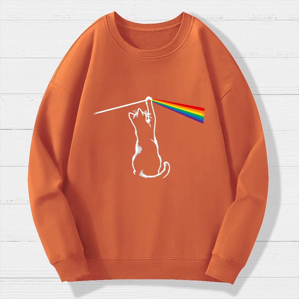 Funny Cat  Geek Cotton Sweatshirt