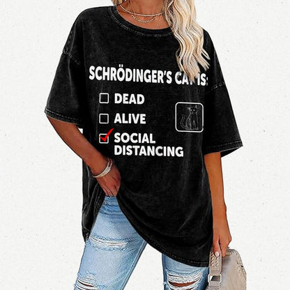 Schrodinger's Social Distancing Vintage Distressed T-shirt