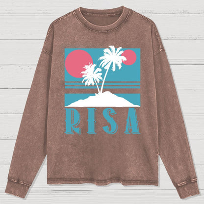 Planet Oasis Vacation Washed Long Sleeve Tee