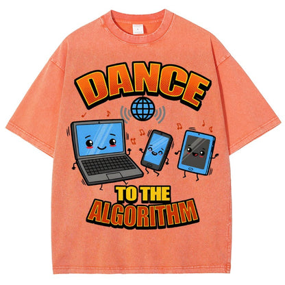 Dance To The Algorithm Funny Vintage Distressed T-shirt