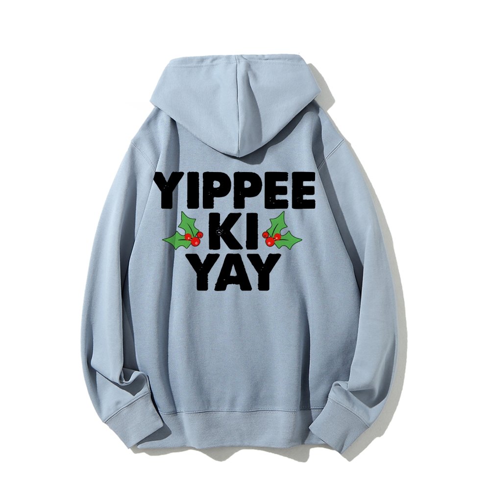 Yippee-Ki-Yay Printed Back Unisex Cotton Hoodie