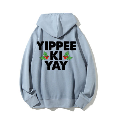 Yippee-Ki-Yay Printed Back Unisex Cotton Hoodie