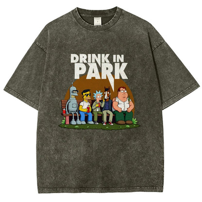 Drink in Park Vintage Distressed T-shirt