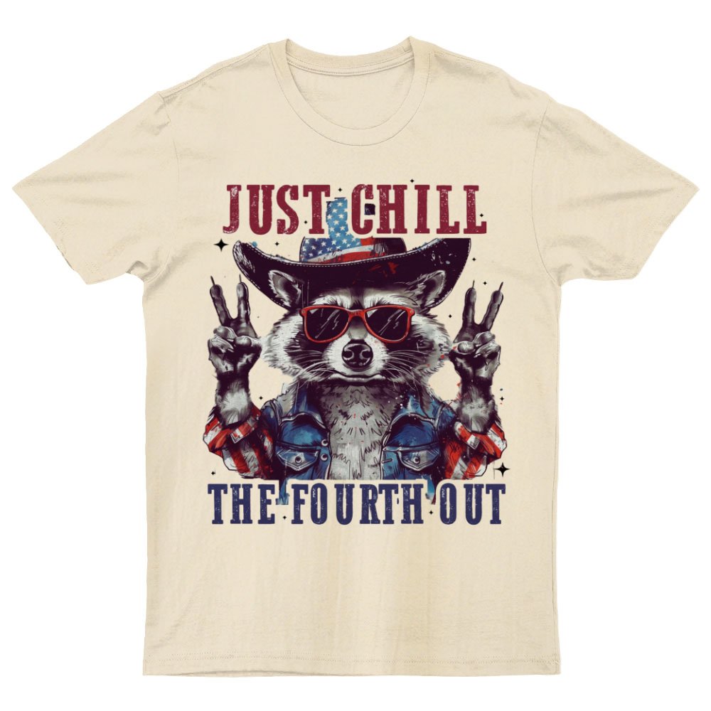 Raccoon Just chill the fourth out Independence Day 1776 Unisex T-Shirt